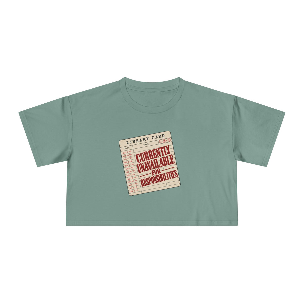 Stamped Library Card Tee | Crop