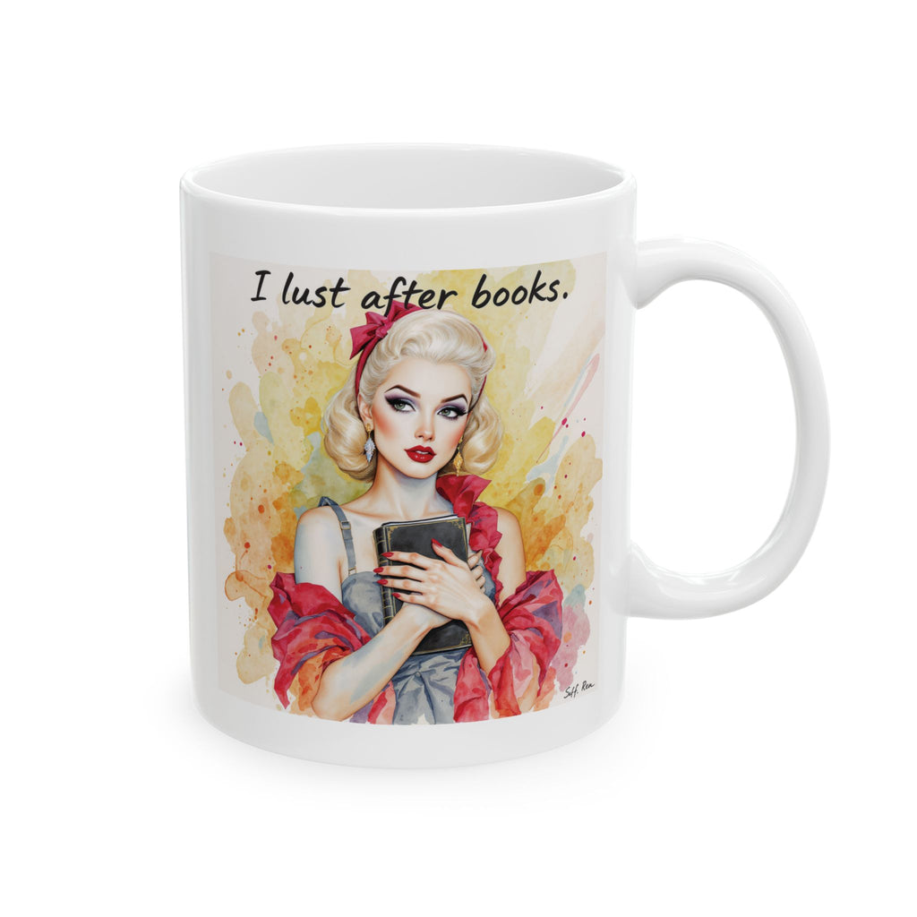 I lust after books | Watercolour Illustration Ceramic Mug