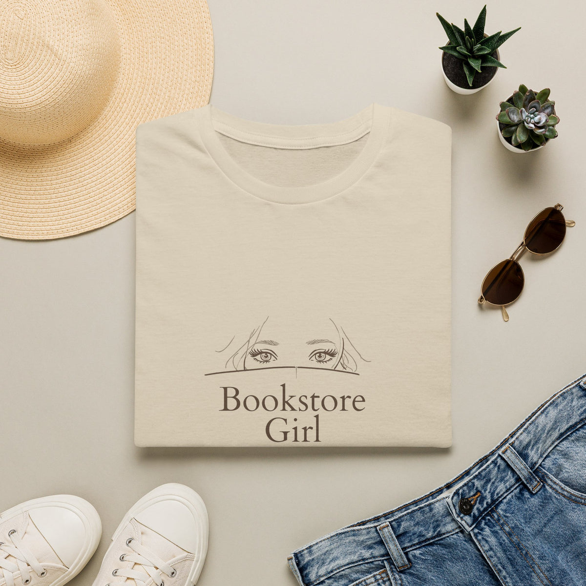 Bookstore Girl T-Shirt — Minimalist Reading Tee for Book Lovers