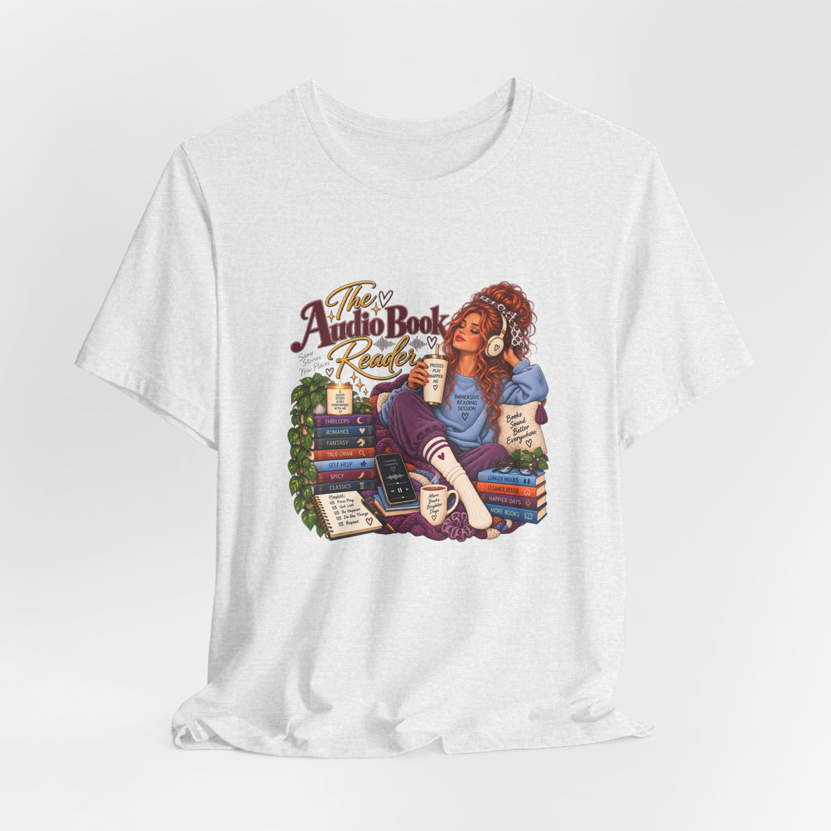 The Audiobook Reader Tee | Booklover and Audiobooks Fan, Graphic Tshirt