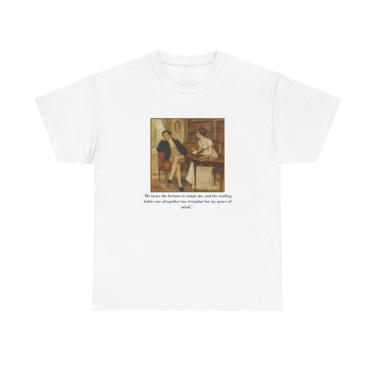 Vintage Regency Painting Tshirt with Witty Literary Quote