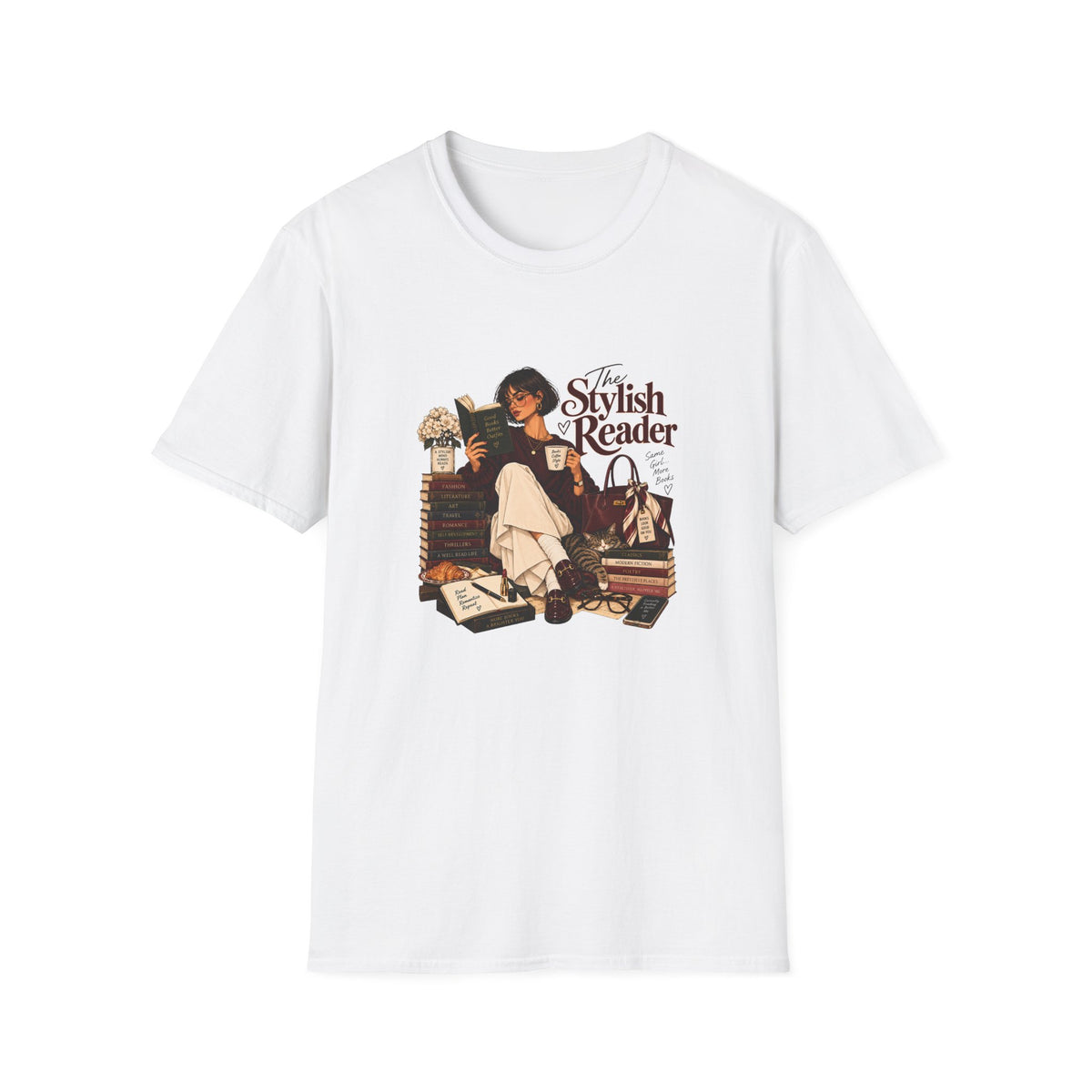 The Stylish Reader Tee | Book Lover Graphic Tshirt