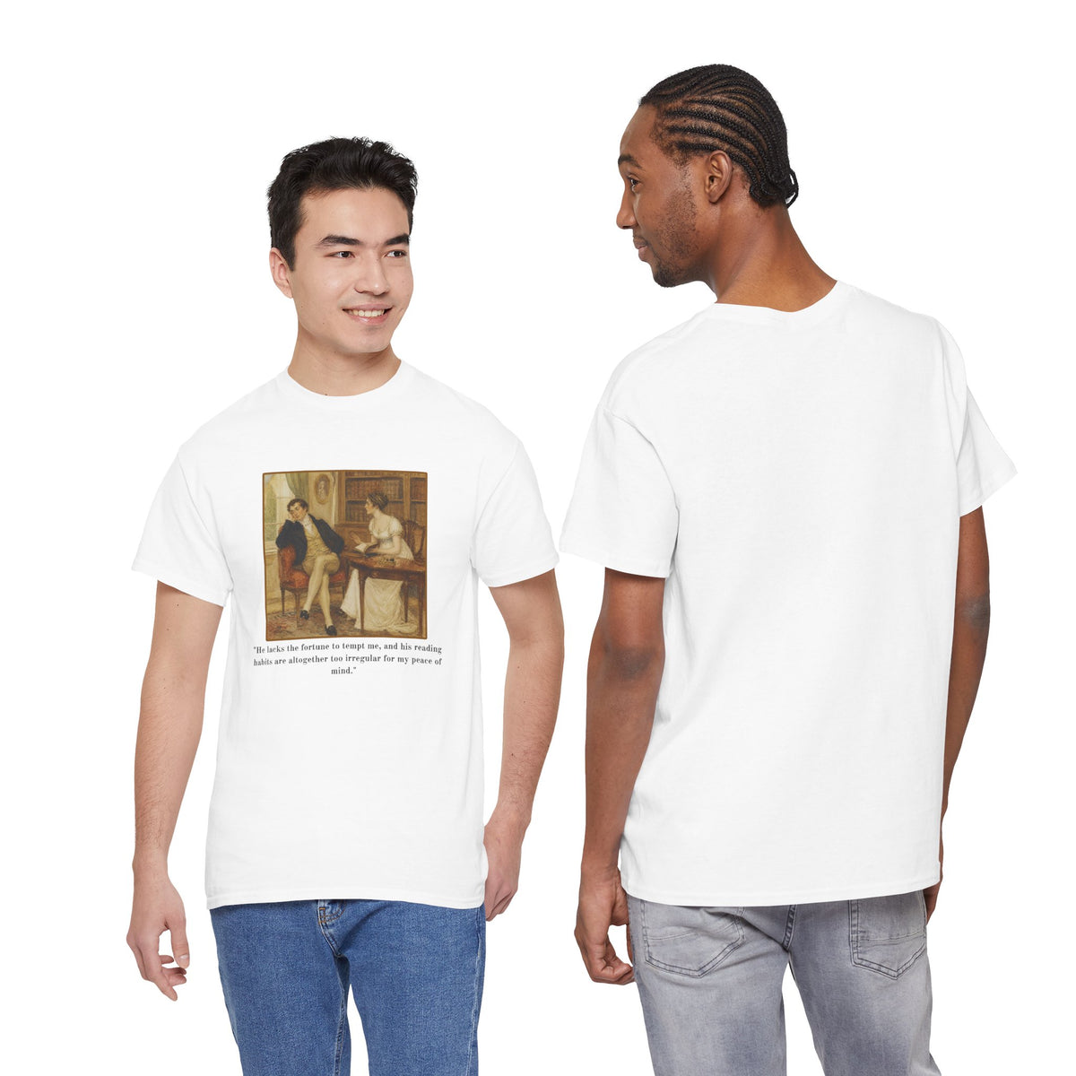 Vintage Regency Painting Tshirt with Witty Literary Quote