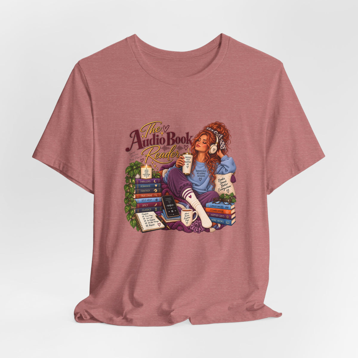 The Audiobook Reader Tee | Booklover and Audiobooks Fan, Graphic Tshirt