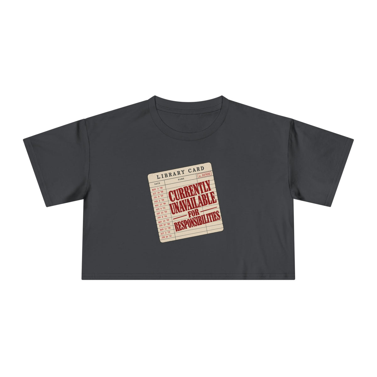Stamped Library Card Tee | Crop