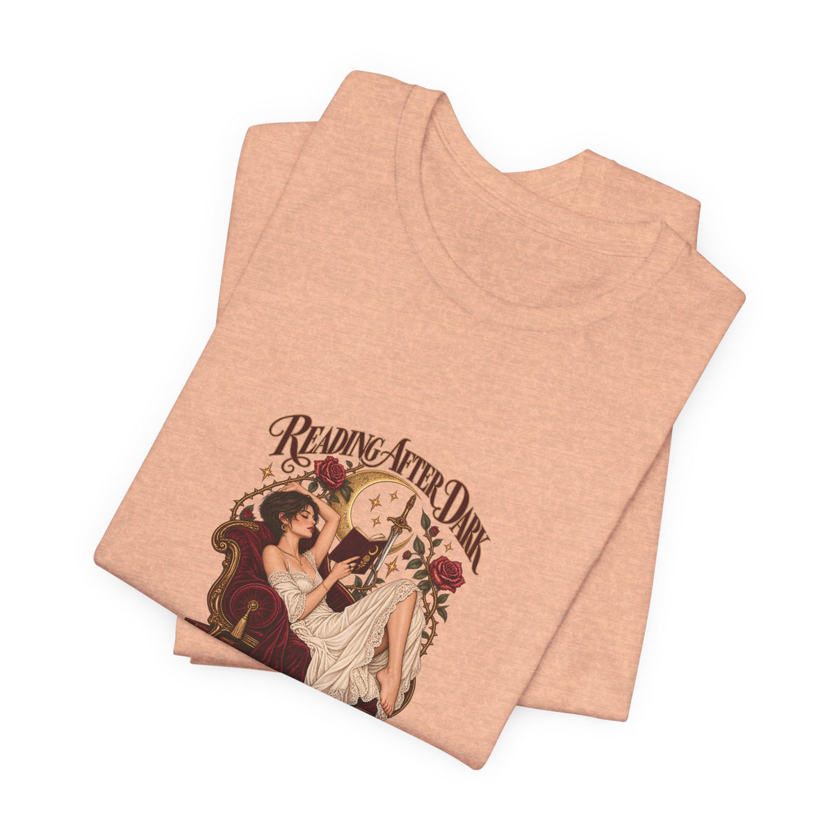Reading After Dark, Magic T-Shirt — Bookish Art Tee Pixie Hair