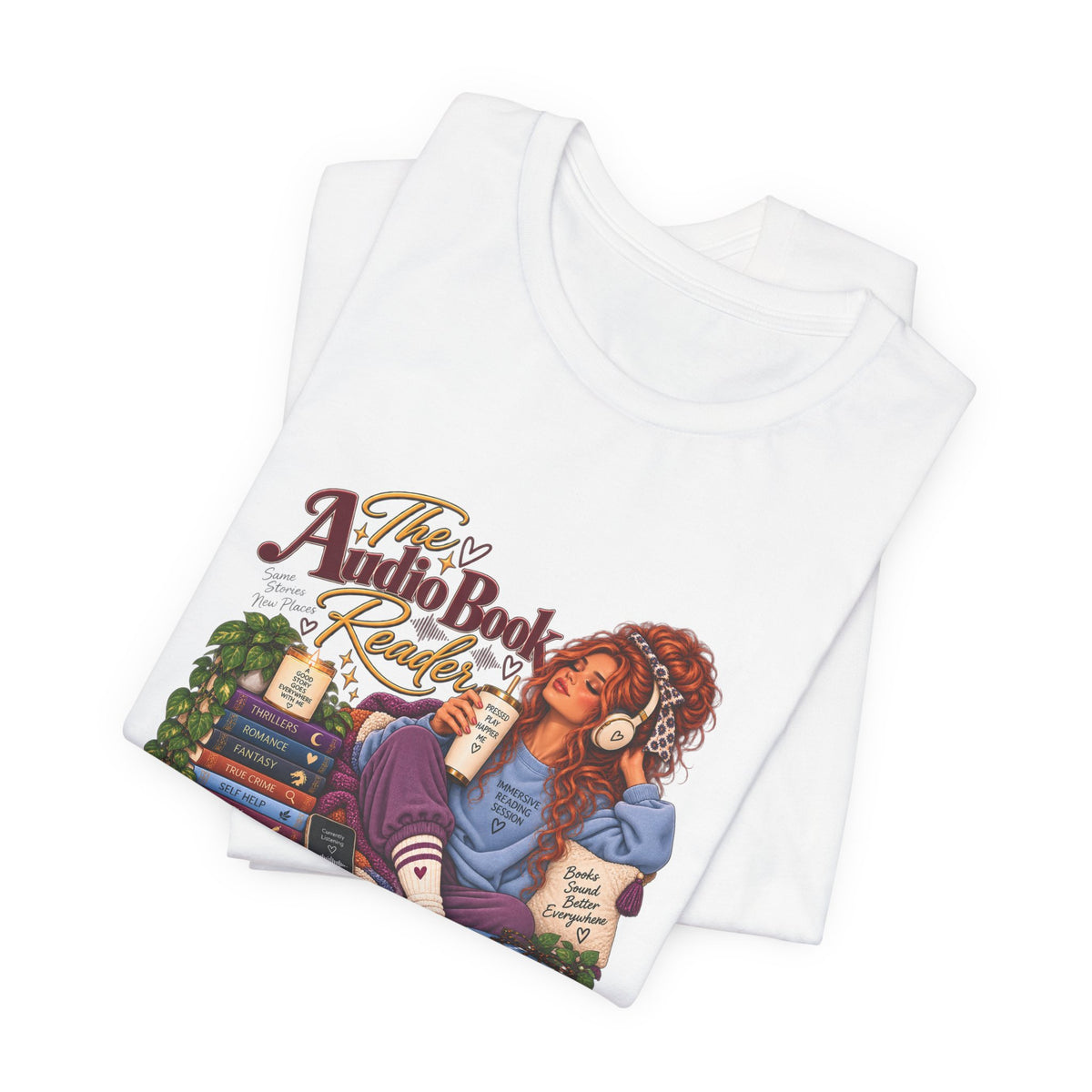 The Audiobook Reader Tee | Booklover and Audiobooks Fan, Graphic Tshirt