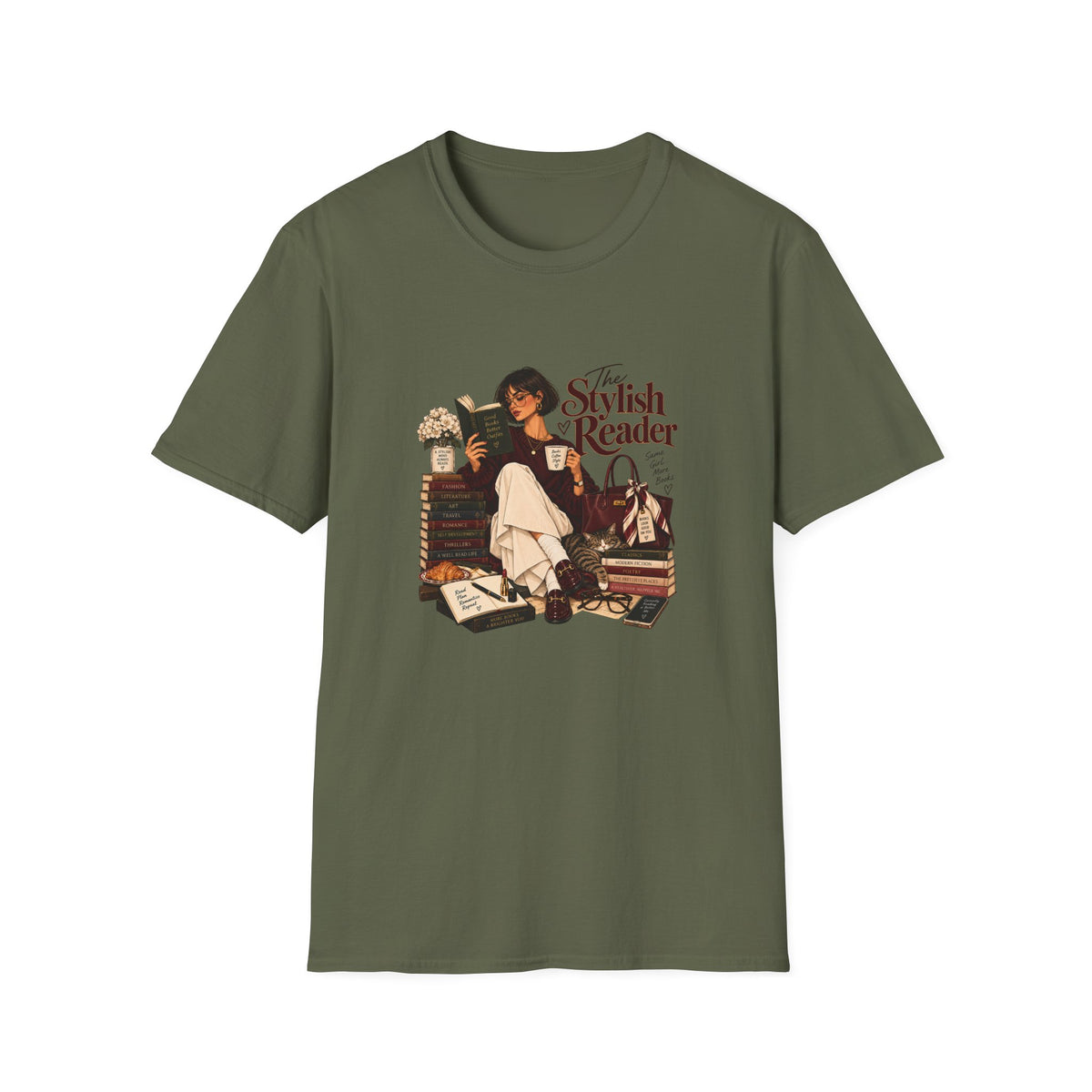 The Stylish Reader Tee | Book Lover Graphic Tshirt