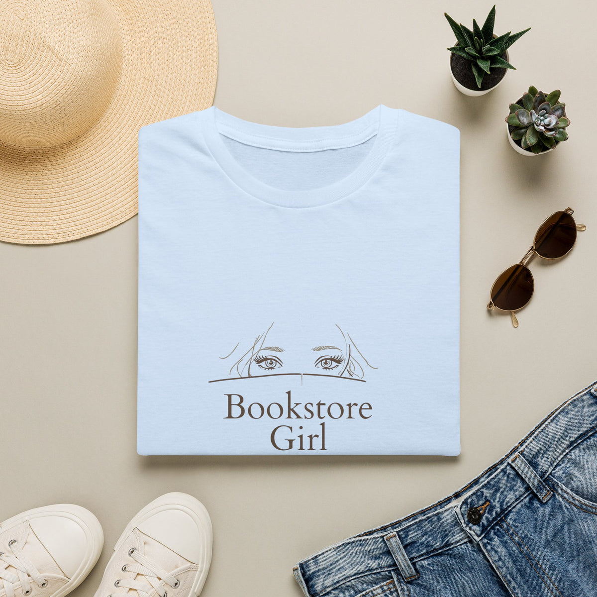 Bookstore Girl T-Shirt — Minimalist Reading Tee for Book Lovers