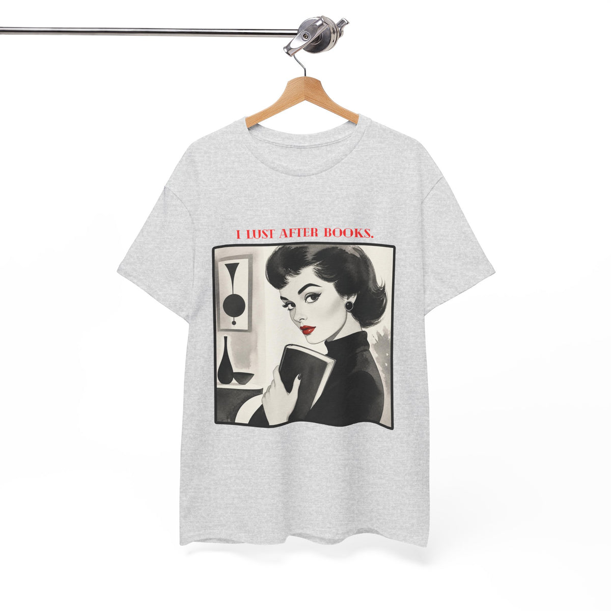 Book Lover T-Shirt — “I Lust After Books” Retro Vintage Graphic Tee