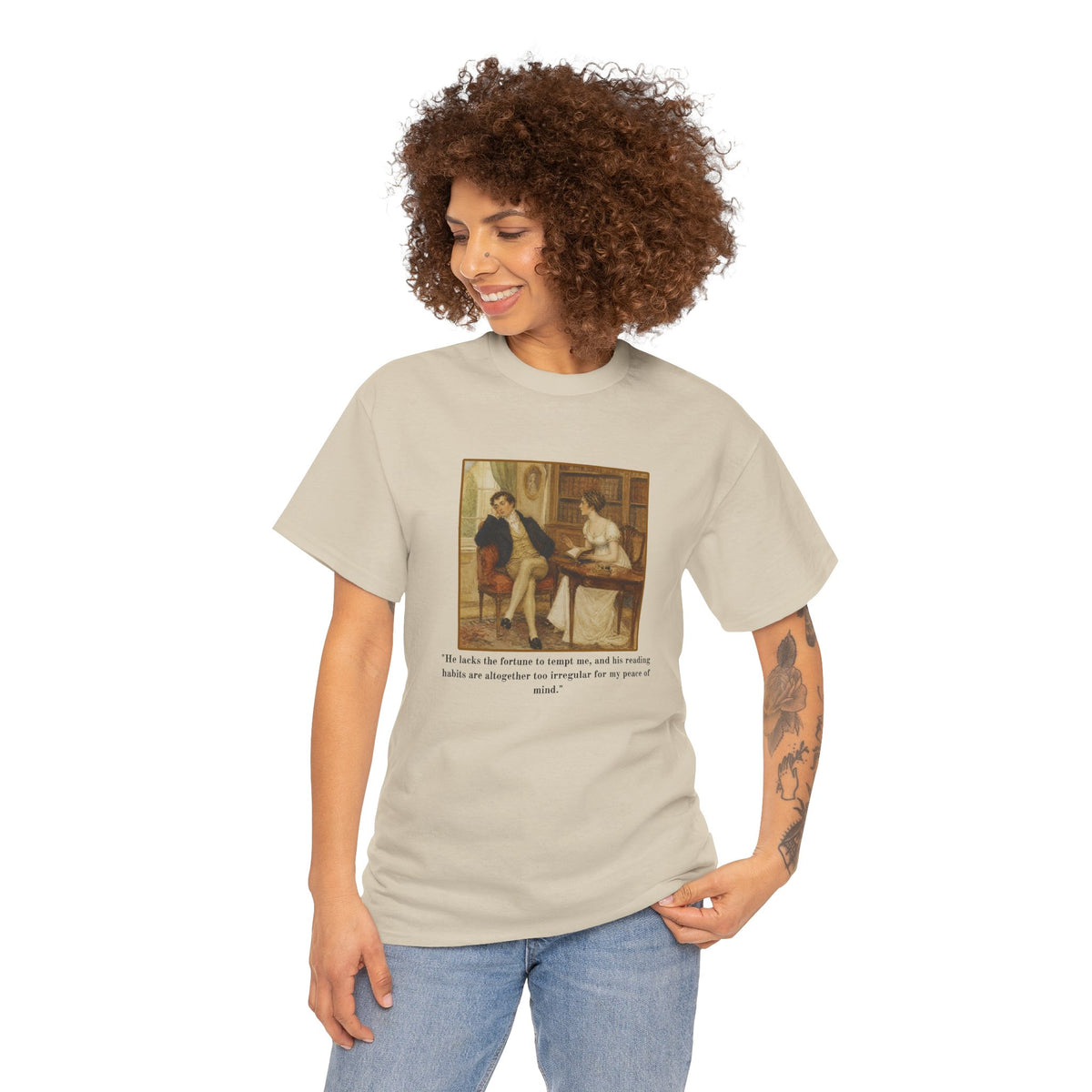 Vintage Regency Painting Tshirt with Witty Literary Quote
