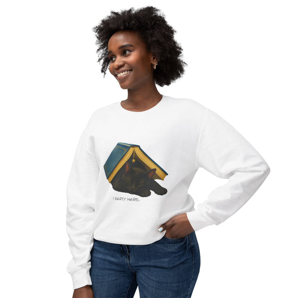 Cozy Cat ‘I Party Hard’ Sweatshirt