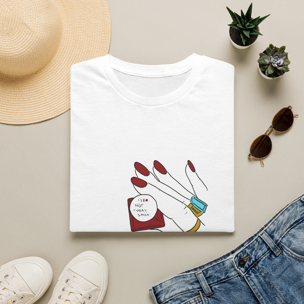 Not Today Satan T-Shirt, Funny Graphic Tee for Women, Sarcastic Shirt, Retro Humour Tee, Sassy Girl Gift, Minimalist Graphic Shirt