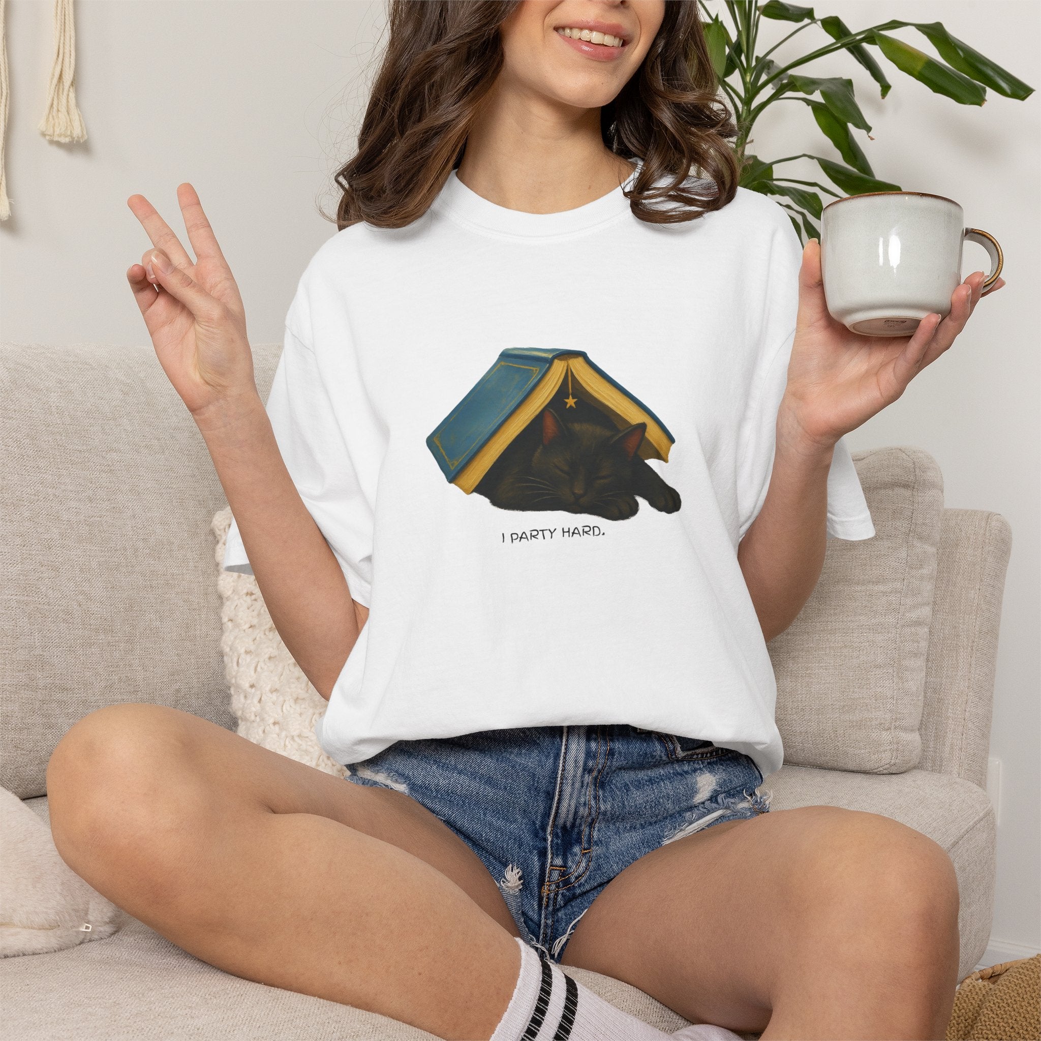 Funny Bookish Cat T-Shirt