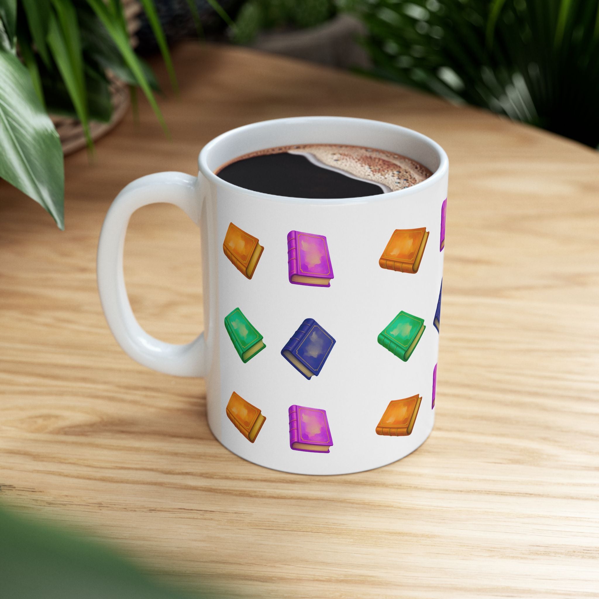 Colourful Book Pattern Mug | Books Ceramic Mug