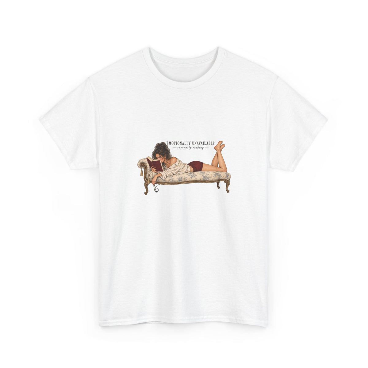 Emotionally Invested Reading Tee | Vintage Boudoir Art