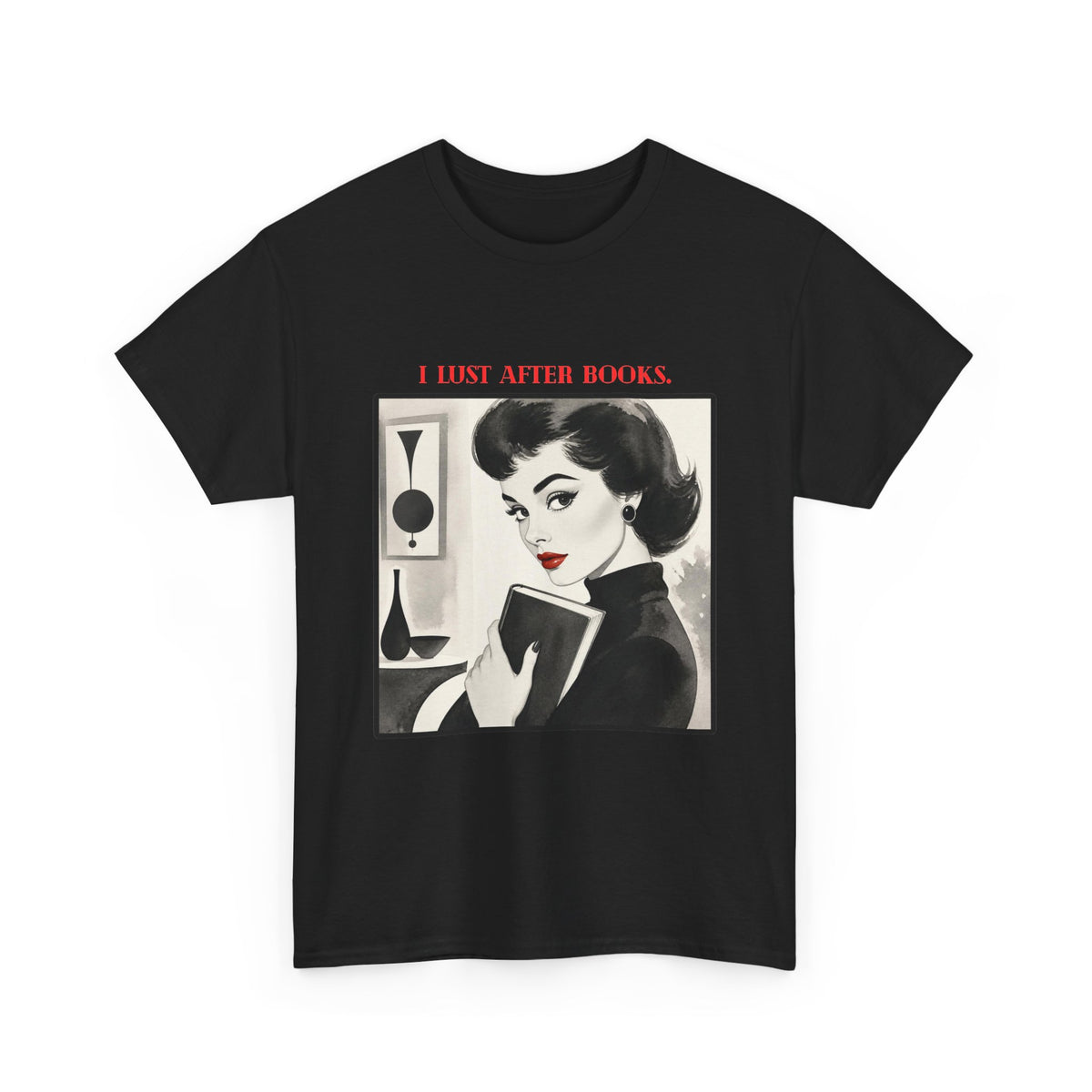 Book Lover T-Shirt — “I Lust After Books” Retro Vintage Graphic Tee