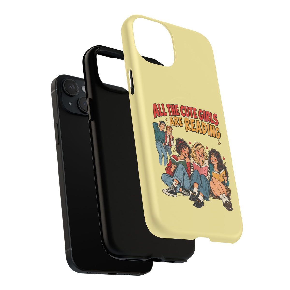 All The Cute Girls Are Reading | Retro Comic, Bookish Phone Case