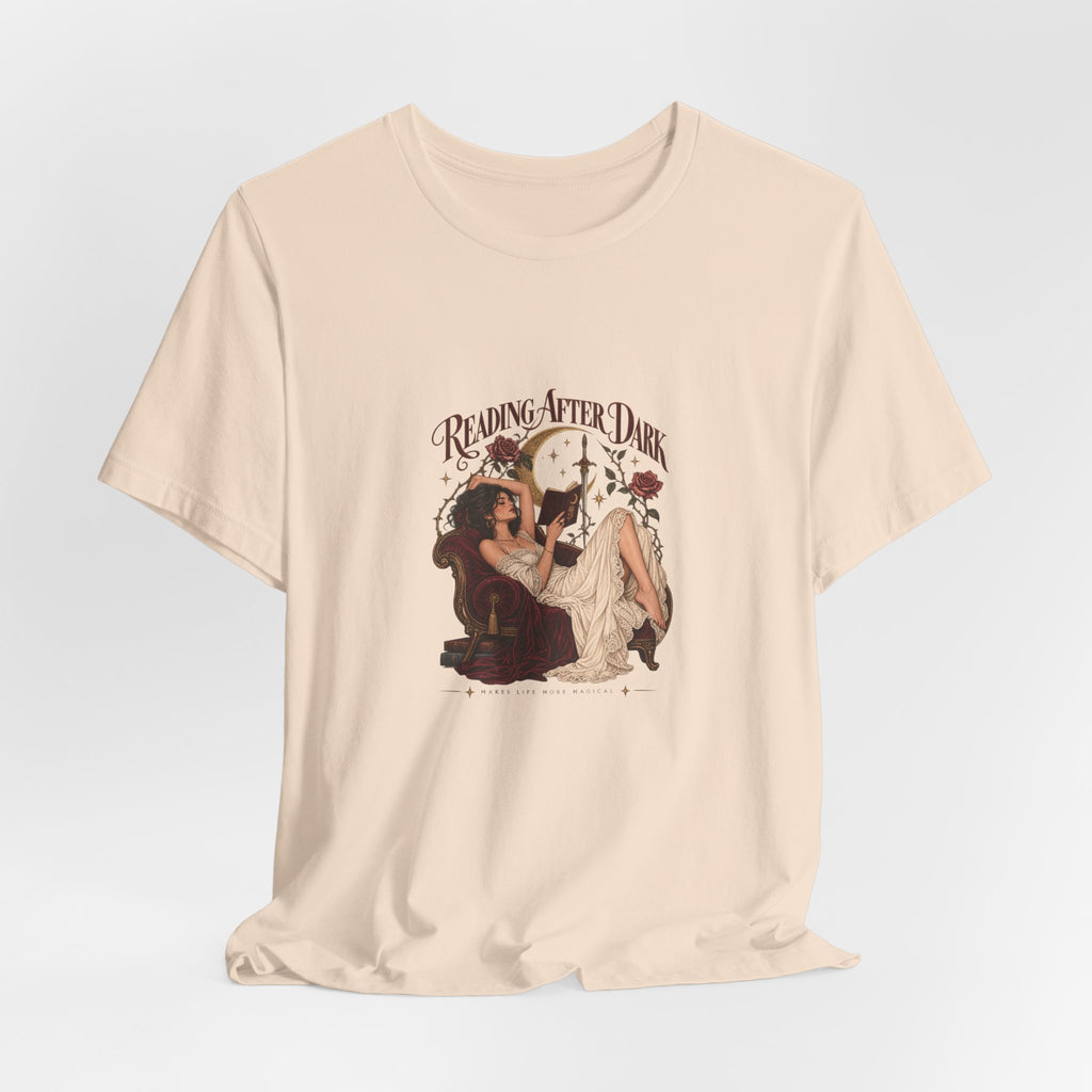 Reading After Dark Tee — Vintage Moonlit Magic Booklover Graphic T-Shirt