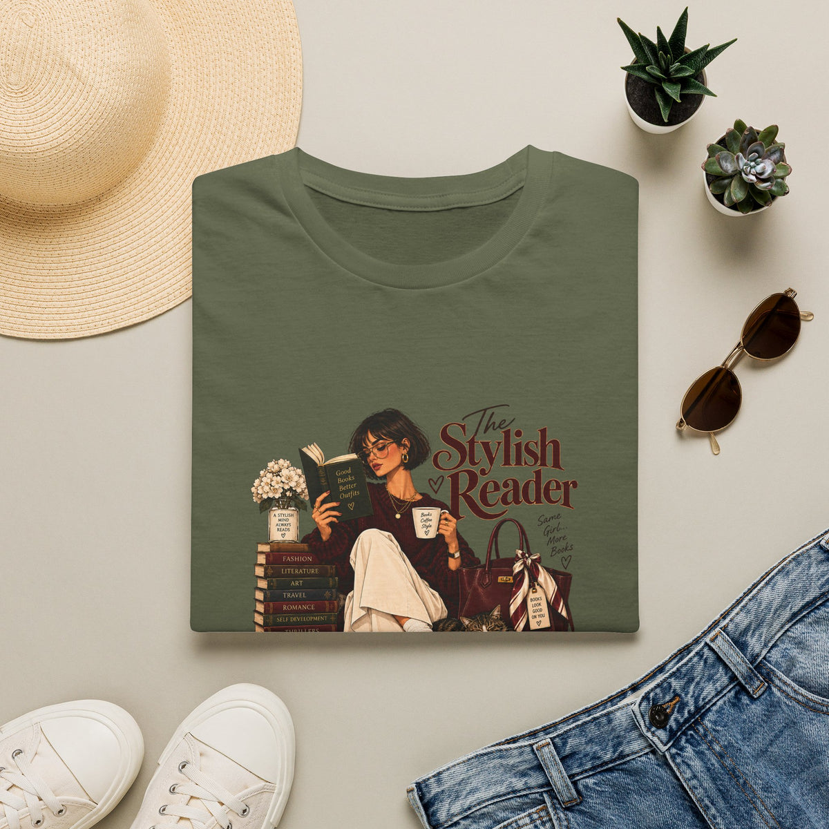 The Stylish Reader Tee | Book Lover Graphic Tshirt