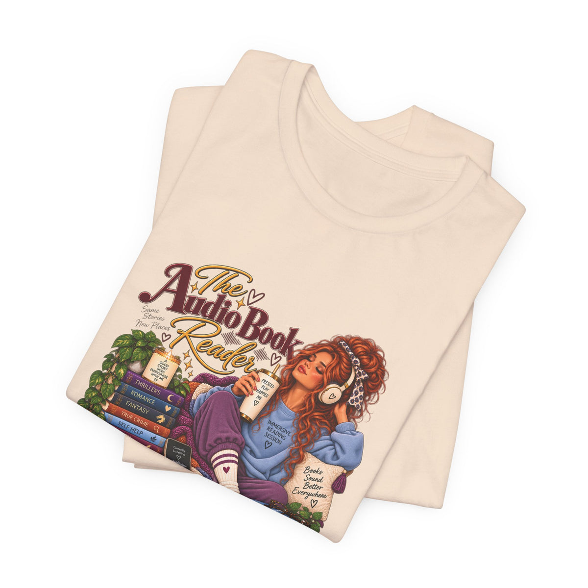 The Audiobook Reader Tee | Booklover and Audiobooks Fan, Graphic Tshirt