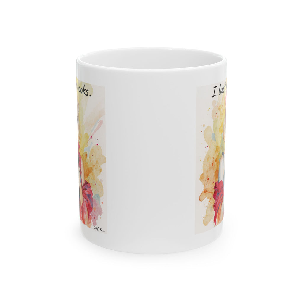 I lust after books | Watercolour Illustration Ceramic Mug