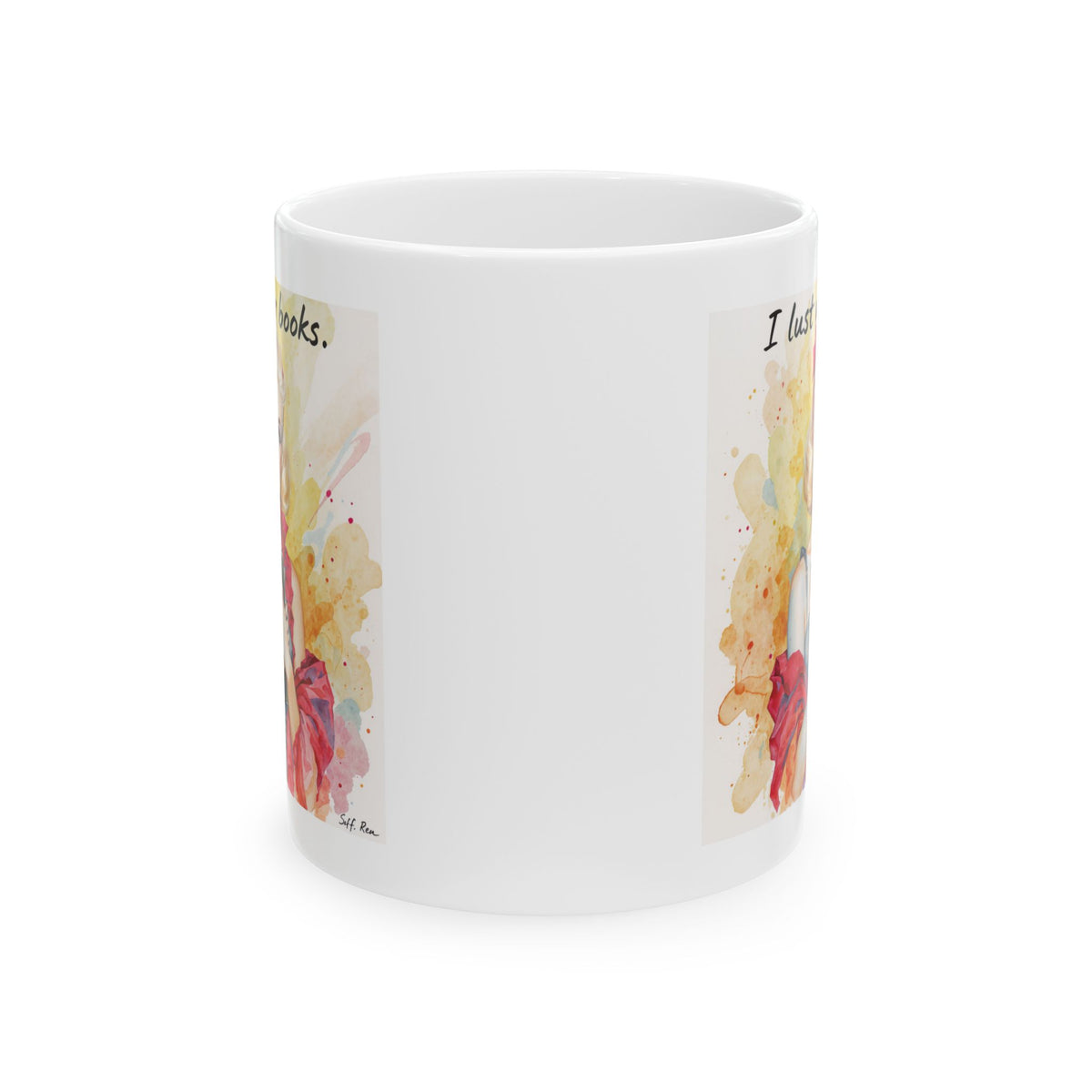I lust after books | Watercolour Illustration Ceramic Mug