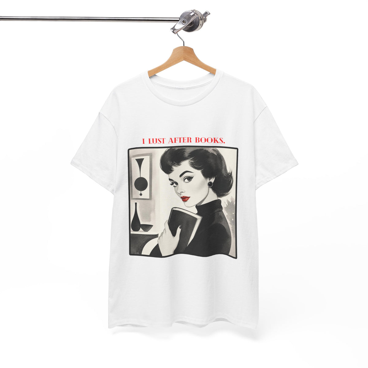 Book Lover T-Shirt — “I Lust After Books” Retro Vintage Graphic Tee