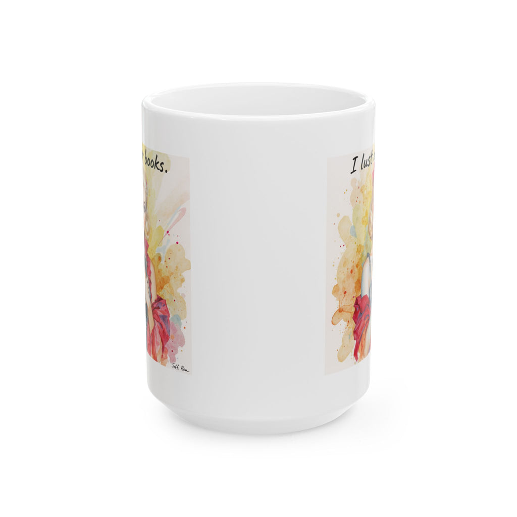 I lust after books | Watercolour Illustration Ceramic Mug