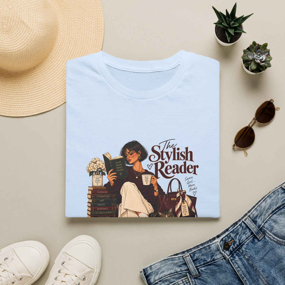 The Stylish Reader Tee | Book Lover Graphic Tshirt