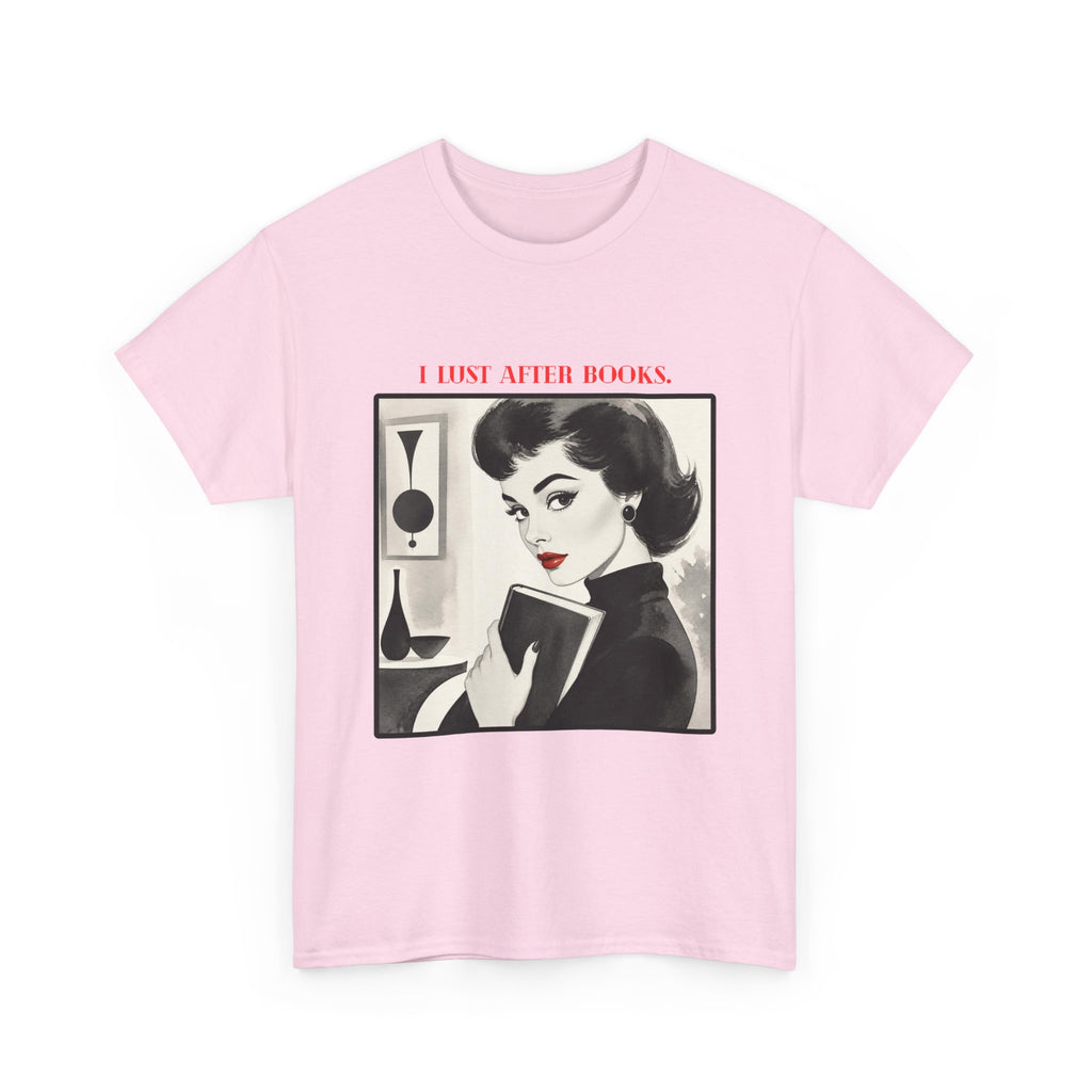Book Lover T-Shirt — “I Lust After Books” Retro Vintage Graphic Tee