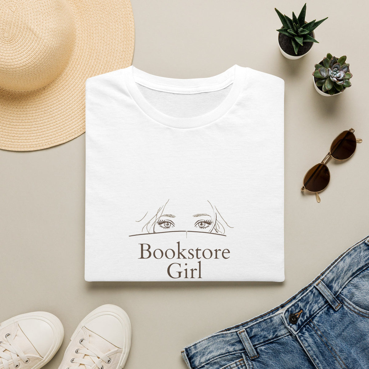 Bookstore Girl T-Shirt — Minimalist Reading Tee for Book Lovers