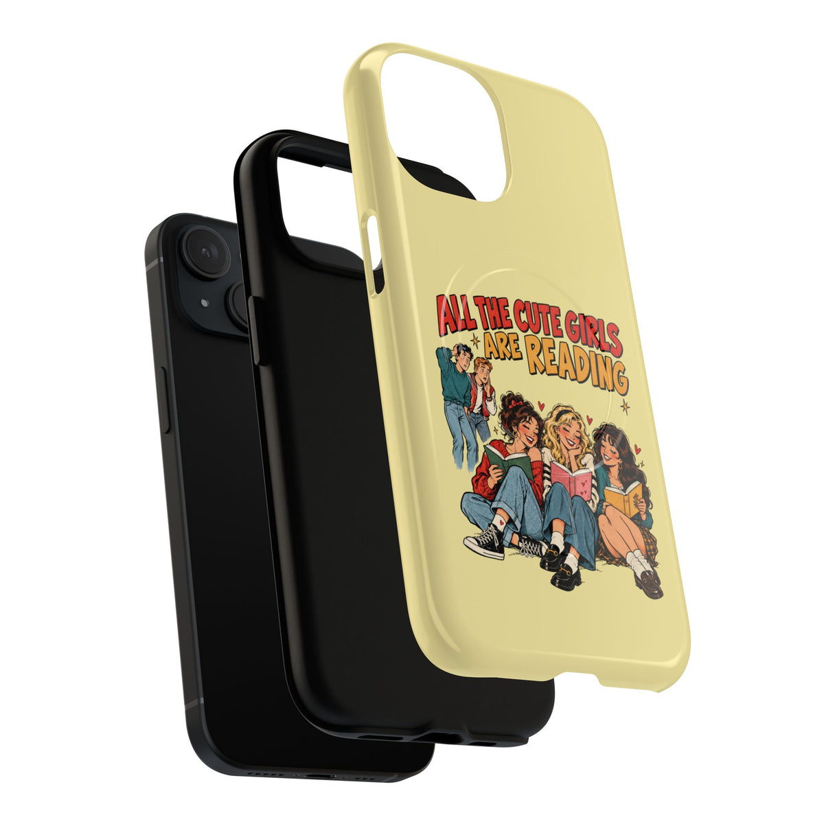 All The Cute Girls Are Reading | Retro Comic, Bookish Phone Case