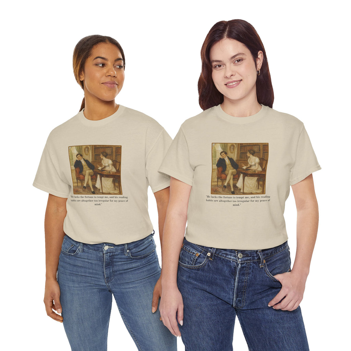 Vintage Regency Painting Tshirt with Witty Literary Quote