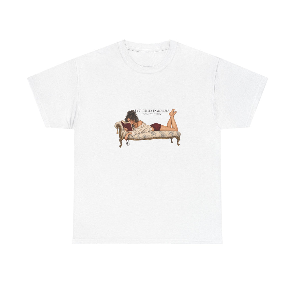 Emotionally Invested Reading Tee | Vintage Boudoir Art