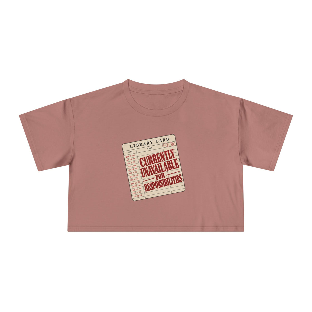 Stamped Library Card Tee | Crop
