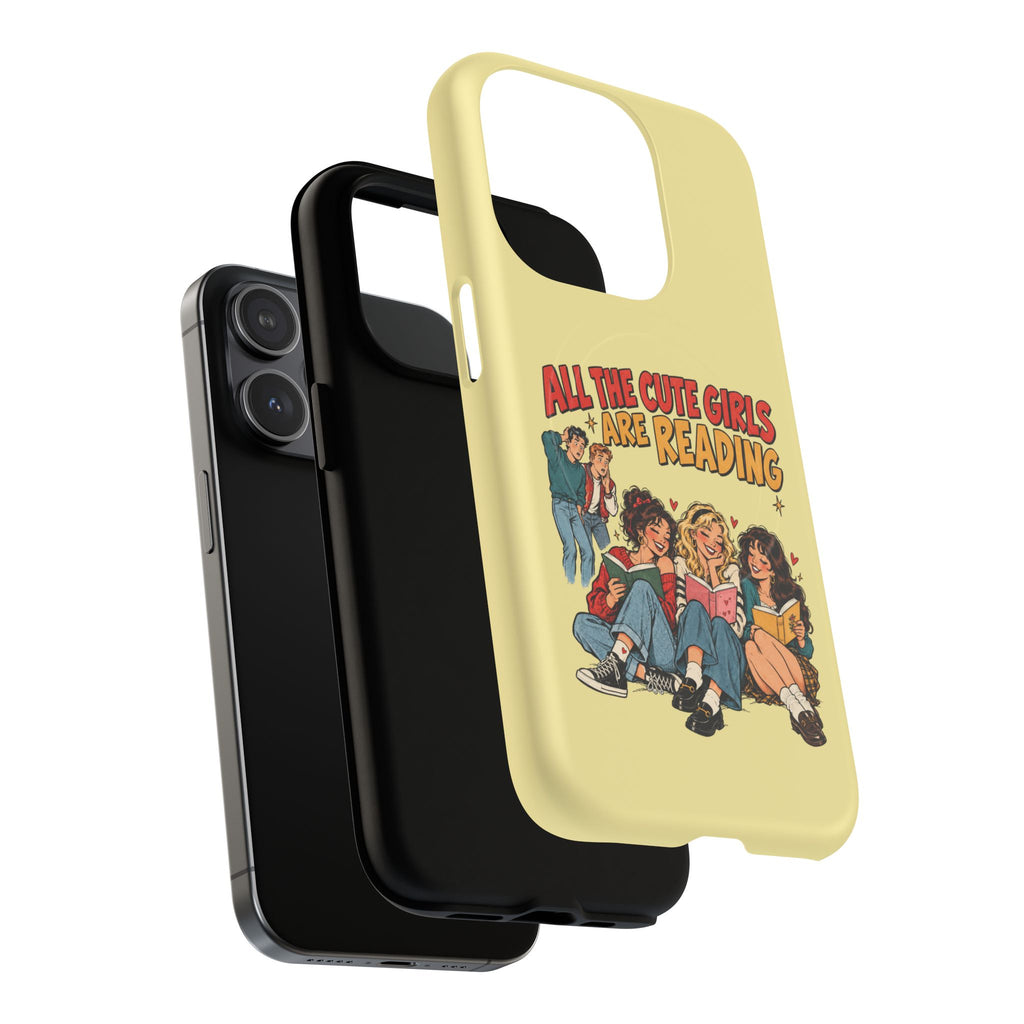 All The Cute Girls Are Reading | Retro Comic, Bookish Phone Case