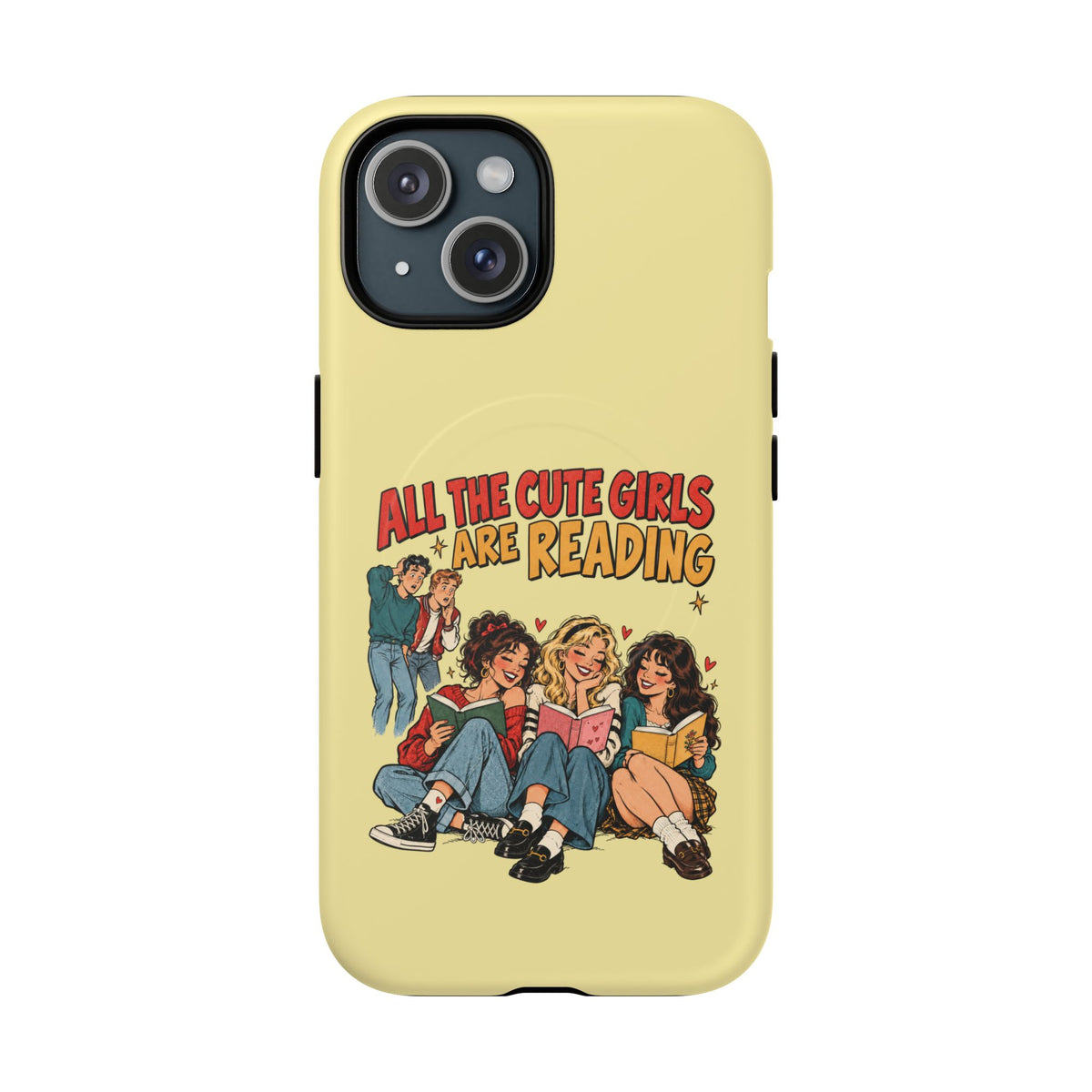 All The Cute Girls Are Reading | Retro Comic, Bookish Phone Case