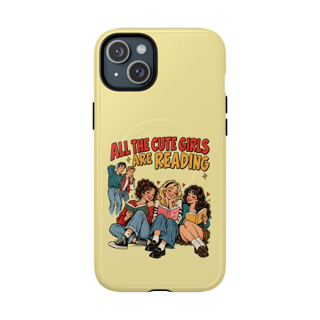 All The Cute Girls Are Reading | Retro Comic, Bookish Phone Case