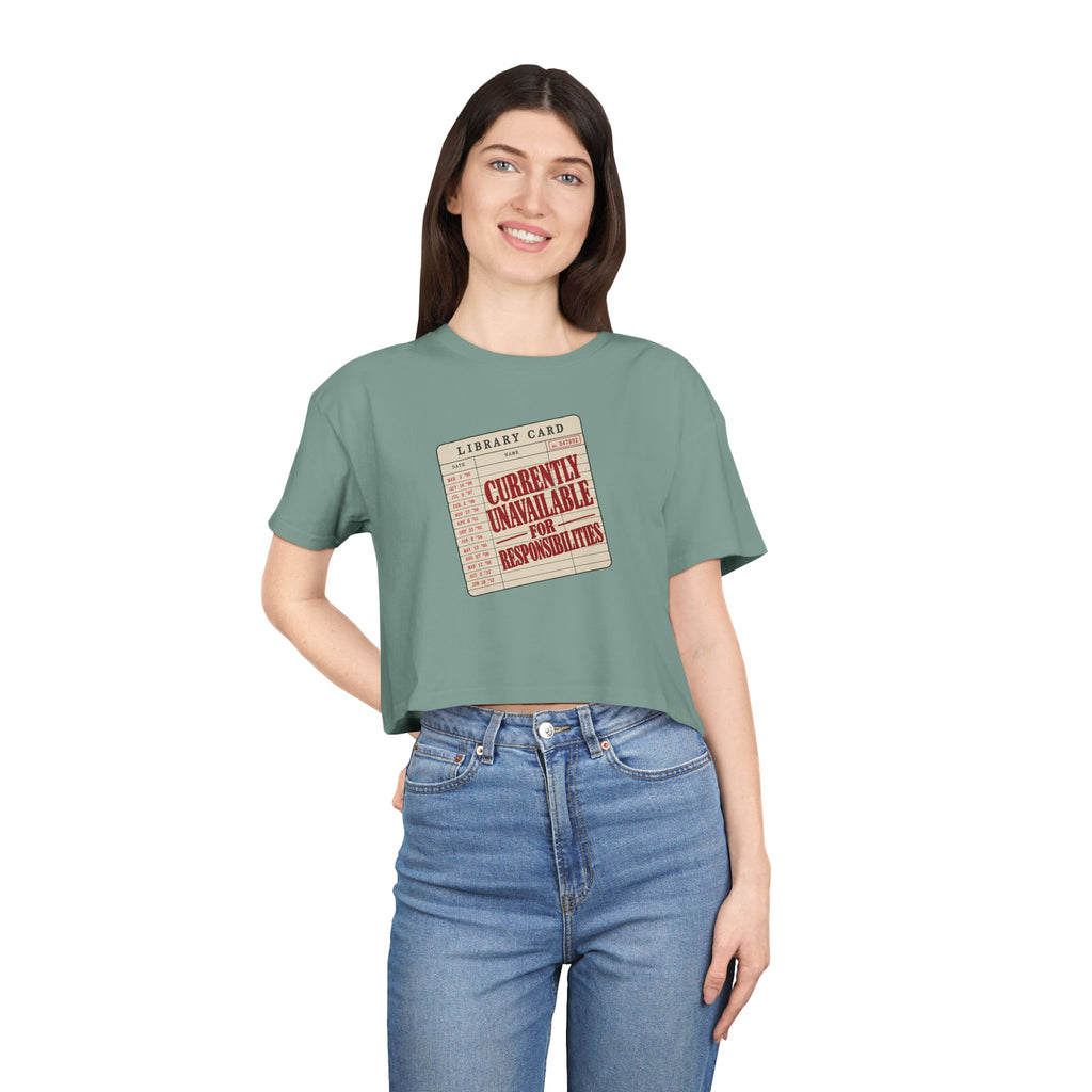 Stamped Library Card Tee | Crop