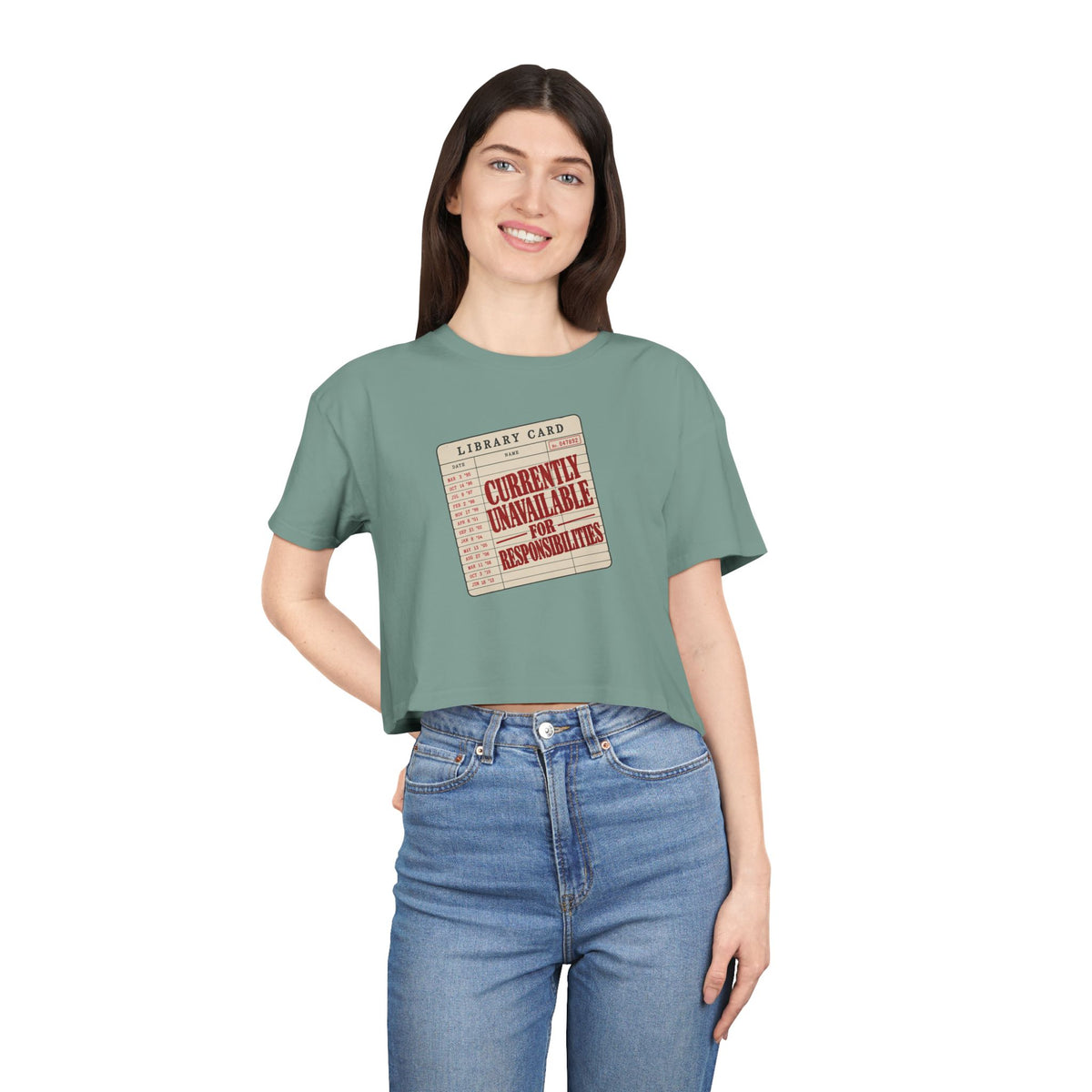 Stamped Library Card Tee | Crop
