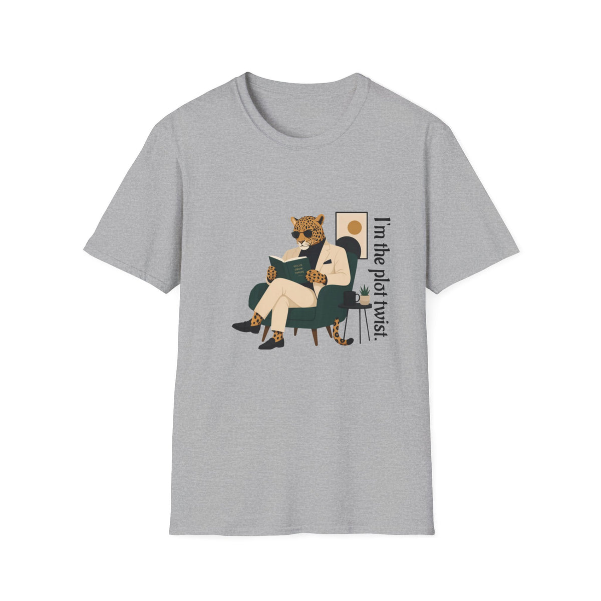 T-Shirt — "I’m the Plot Twist" Leopard Graphic Tee