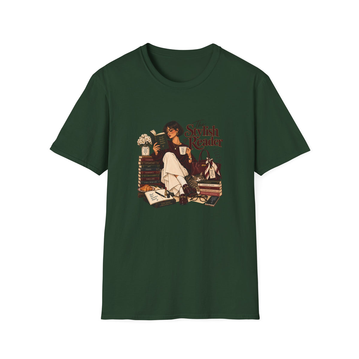 The Stylish Reader Tee | Book Lover Graphic Tshirt