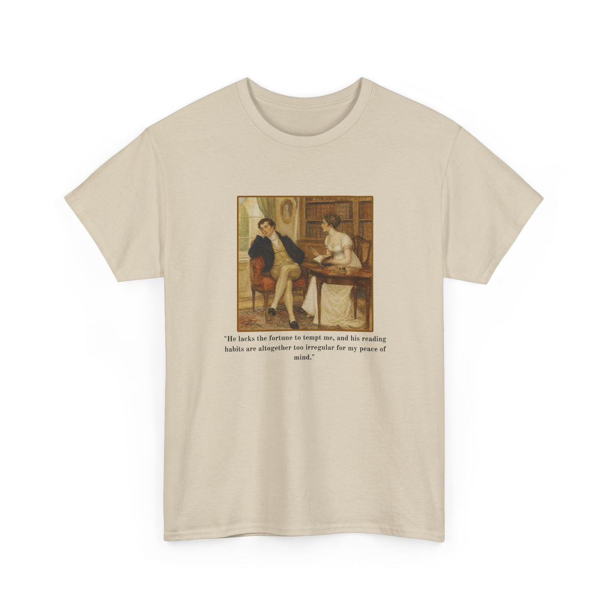 Vintage Regency Painting Tshirt with Witty Literary Quote