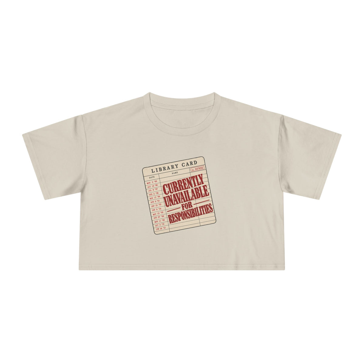 Stamped Library Card Tee | Crop