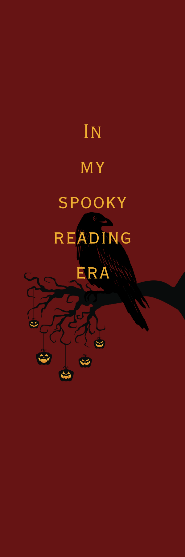 In my spooky reading era | Quote, Halloween Raven, Bookmark