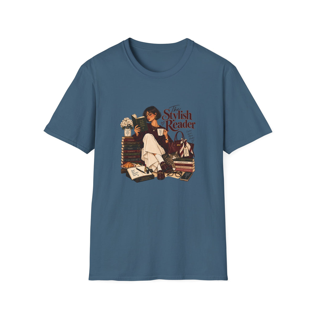 The Stylish Reader Tee | Book Lover Graphic Tshirt