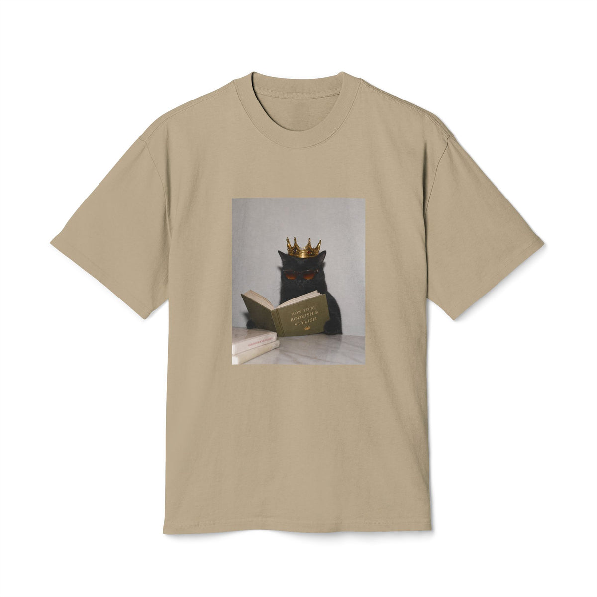 Crowned Cat Reading Tee | Book Lover Cat Meme