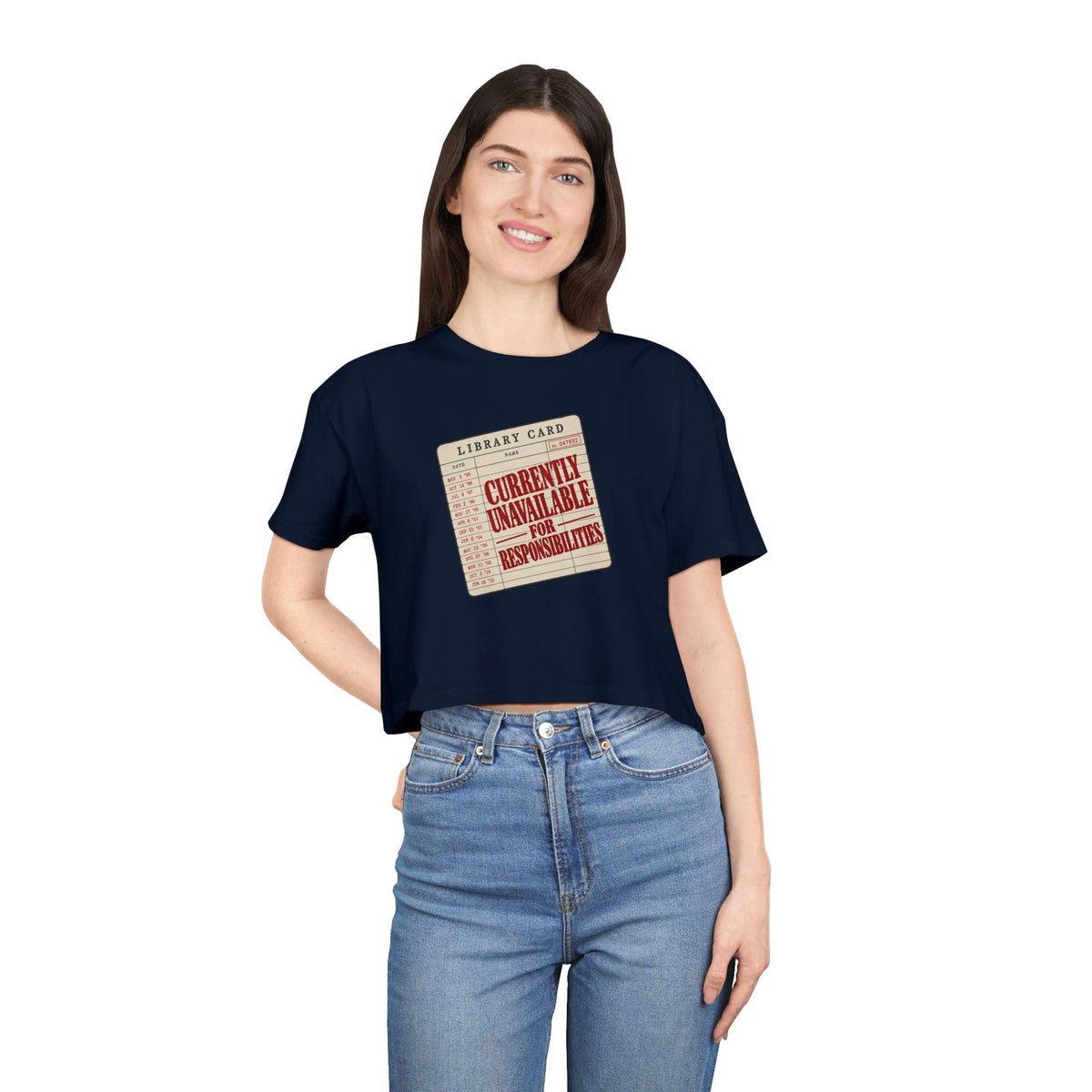Stamped Library Card Tee | Crop
