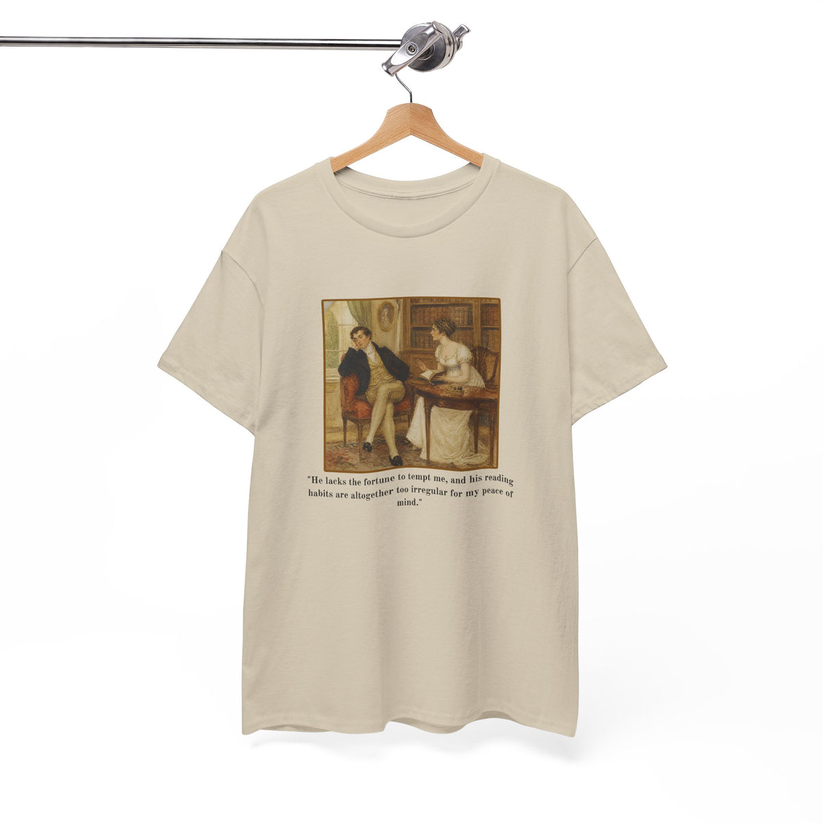 Vintage Regency Painting Tshirt with Witty Literary Quote